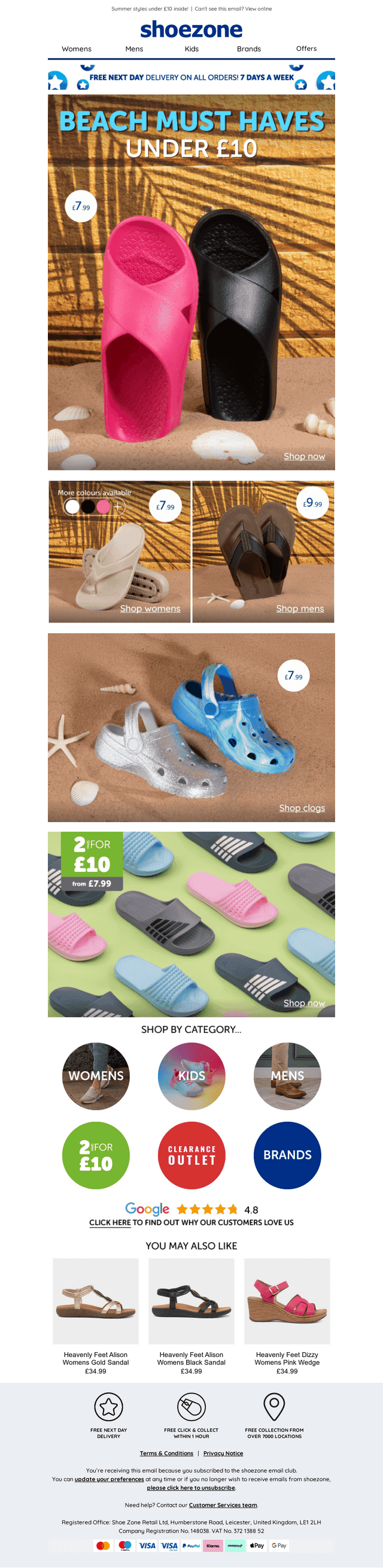 Beach essentials + FREE next day? Things are hotting up!