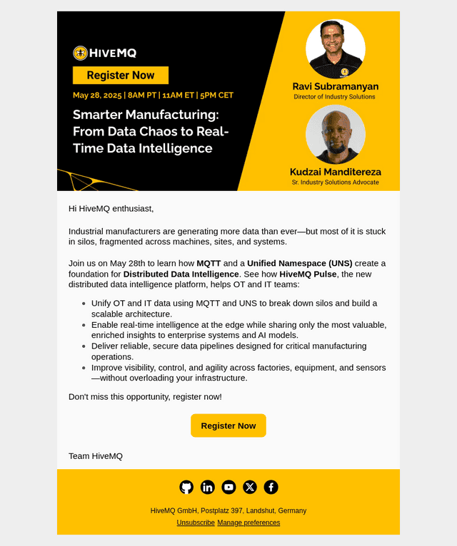 Join Us | "Smarter Manufacturing: From Data Chaos to Real-Time Data Intelligence"