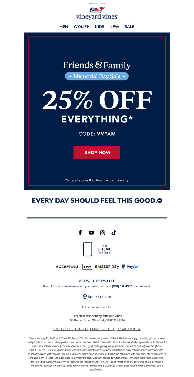 MEMORIAL DAY SALE 25% Off Everything