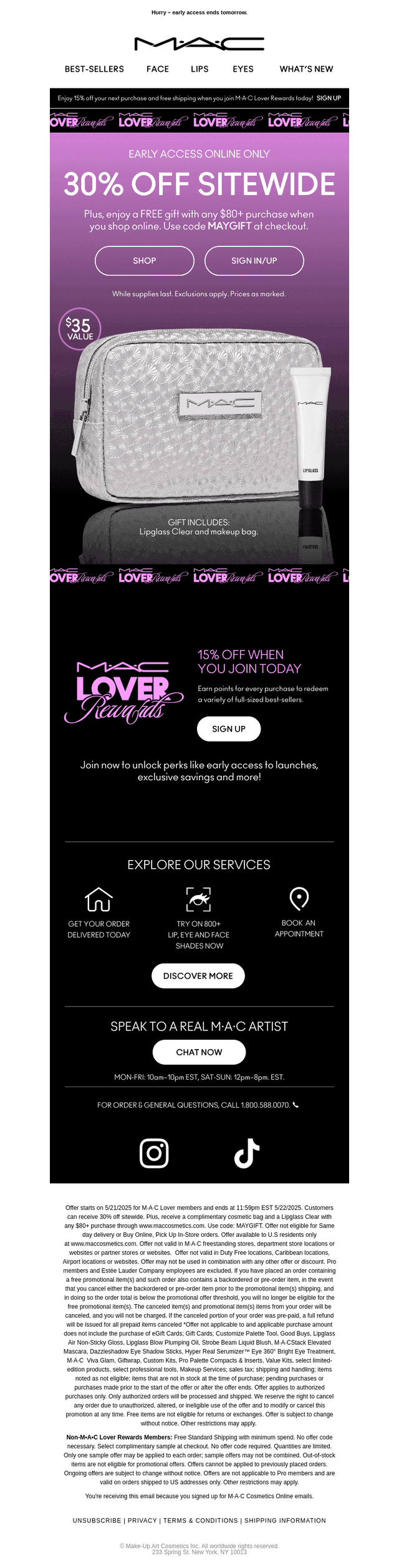 MAC Cosmetics email from Wed, May 21, 2025