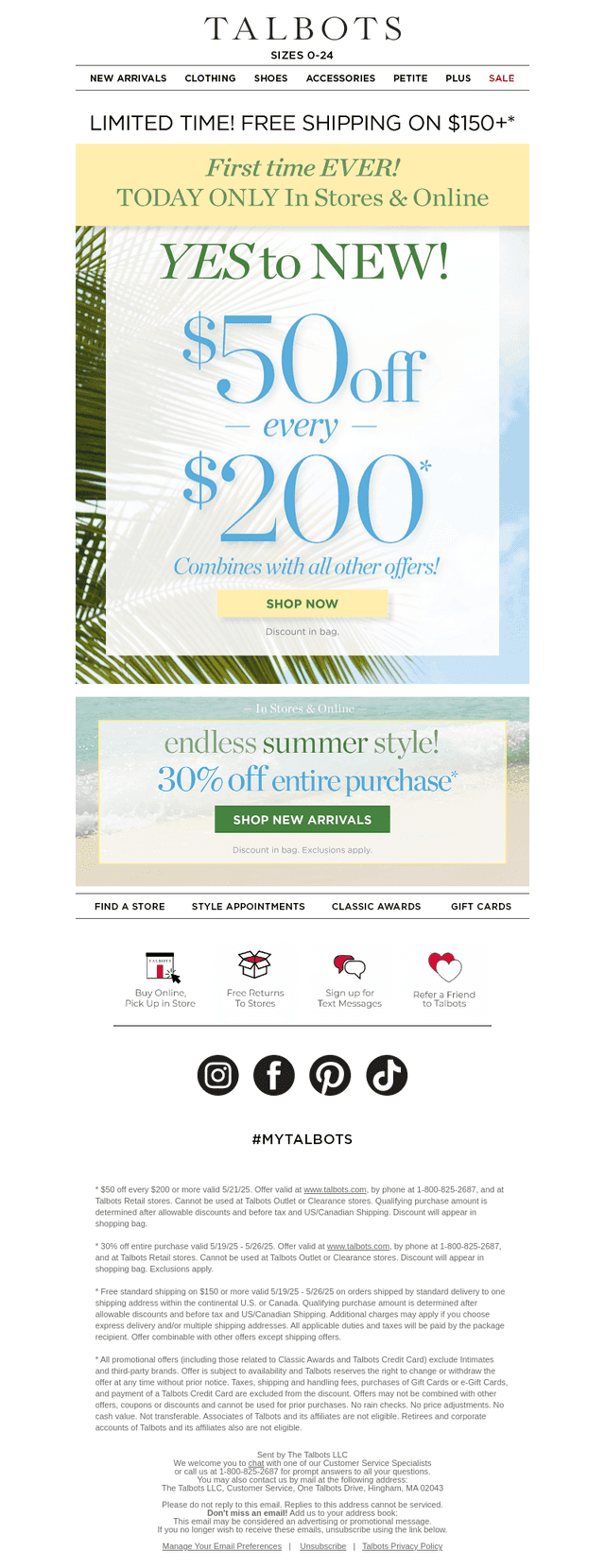 🌴 TODAY ONLY! $50 off + 30% off