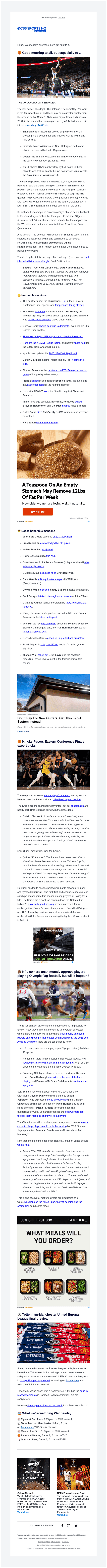 CBS email from Wed, May 21, 2025