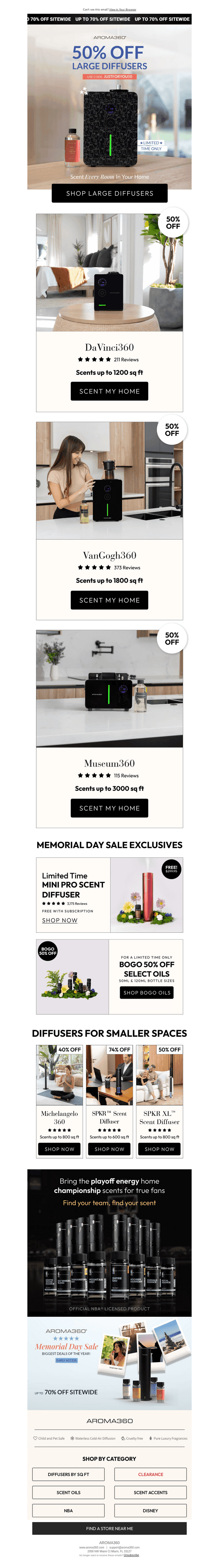 Early Access: 50% Off Large Diffusers
