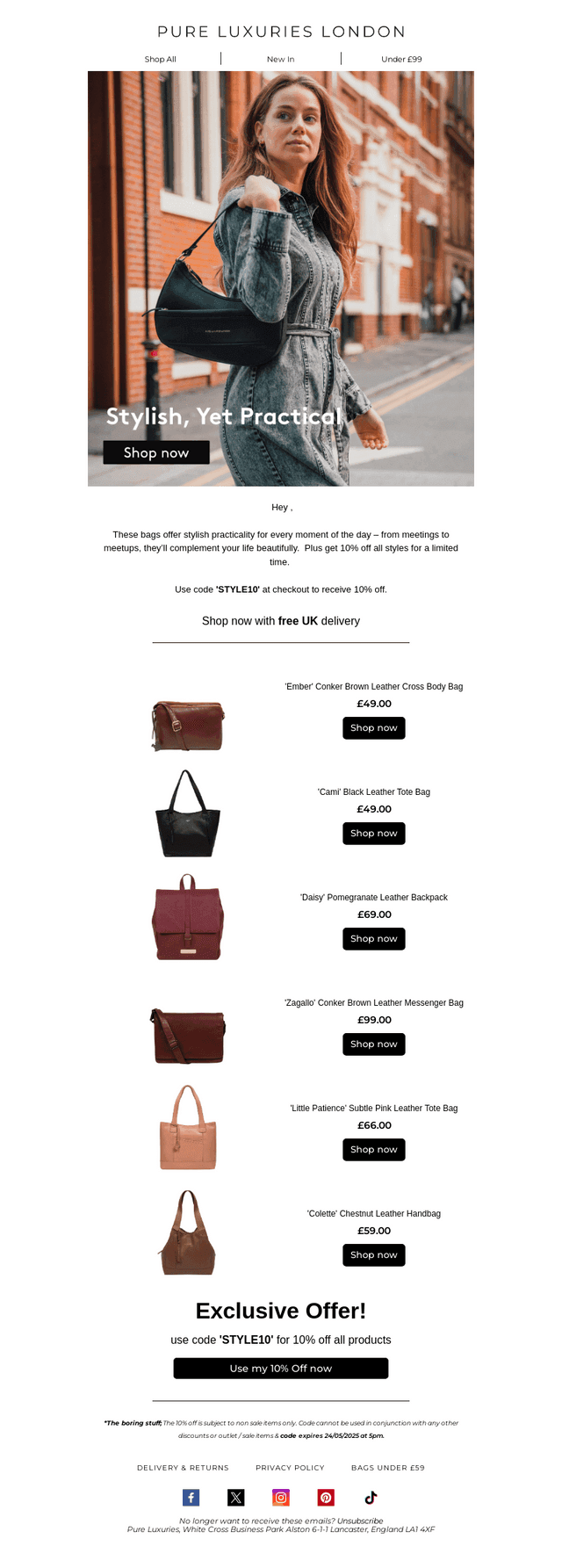Functional. Fashionable. 10% Off.