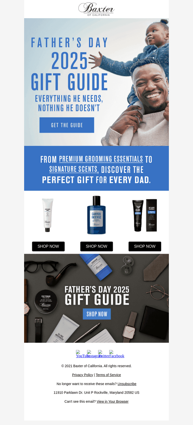 Baxter Of California email from Wed, May 21, 2025