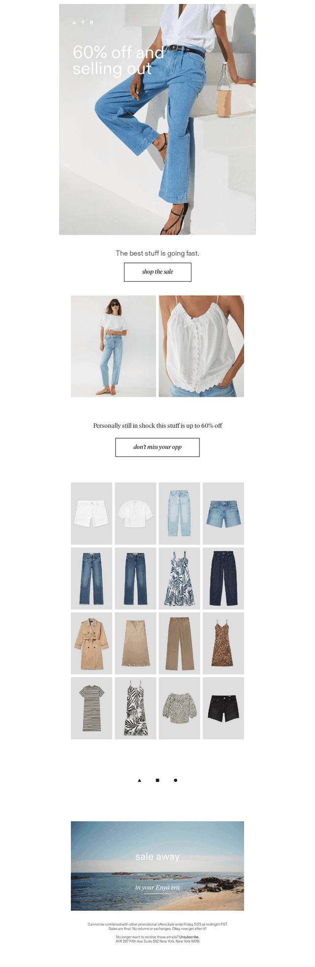 60% OFF AND SELLING OUT