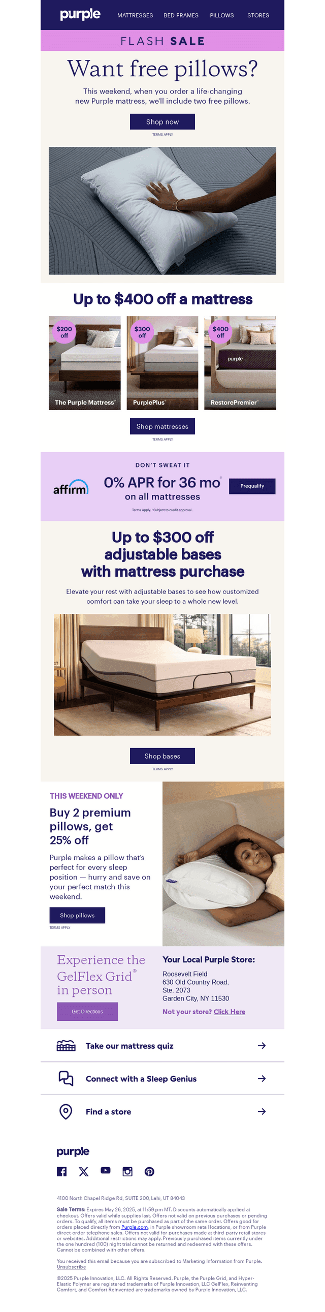 FLASH SALE: Free pillows!