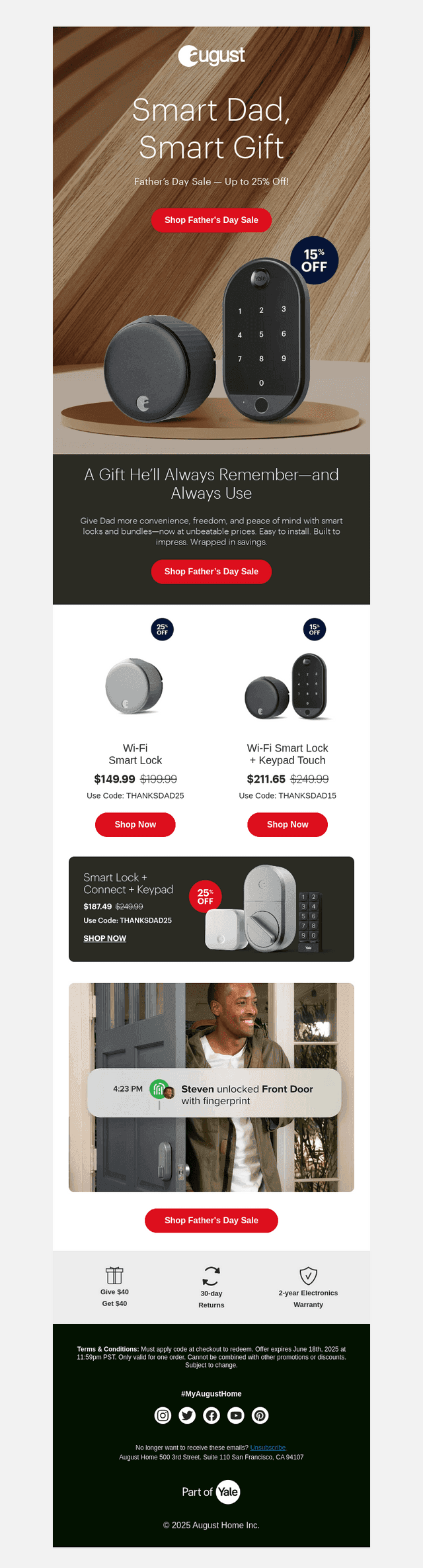 August Home email from Thu, May 22, 2025