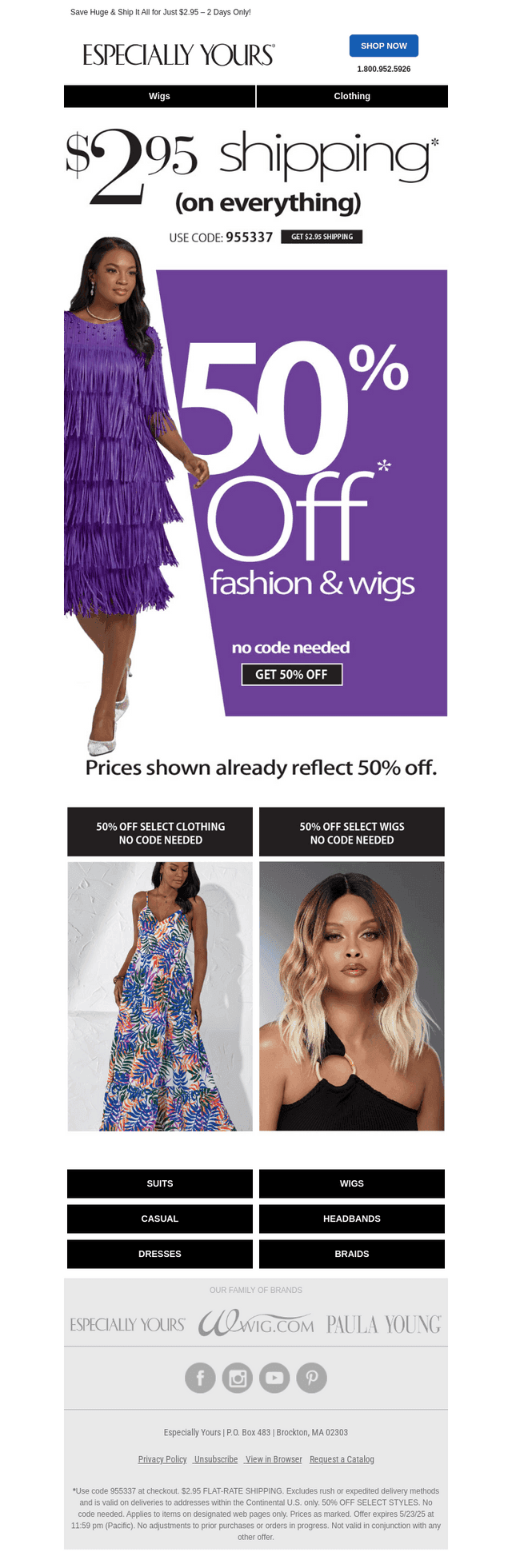 👏🏾 50% OFF! 👏🏾 JUST $2.95 Shipping!