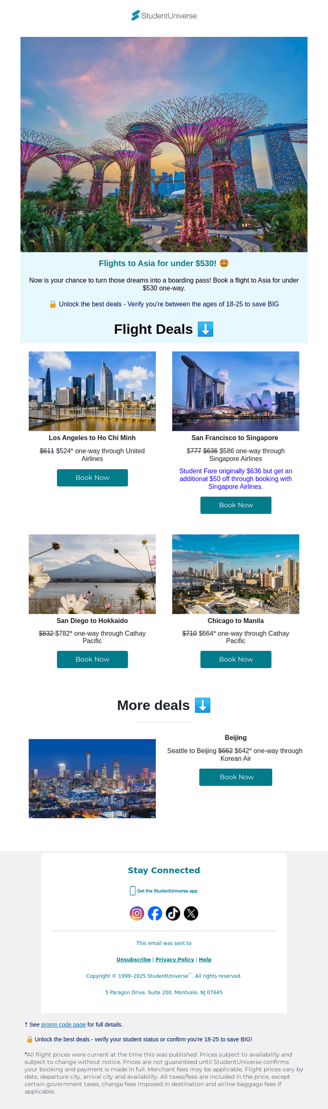 StudentUniverse email from Thu, May 22, 2025
