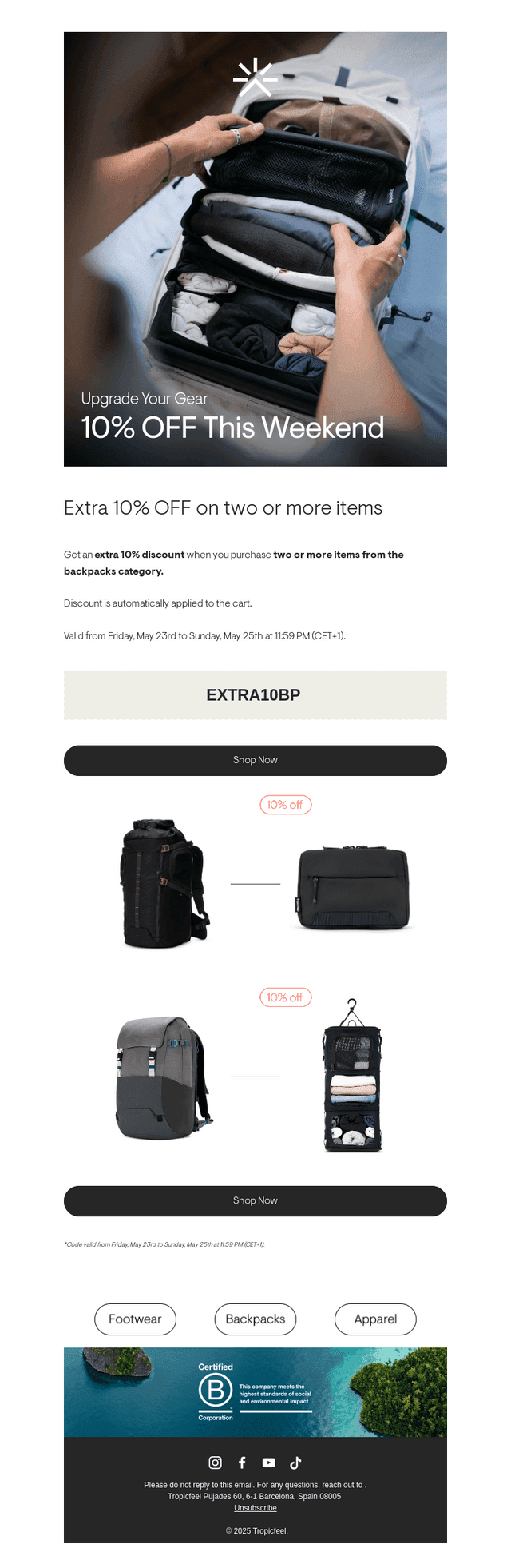 This Weekend Only: Get 10% OFF Backpacks