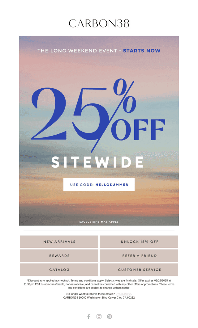 25% off Sitewide Starts Now!