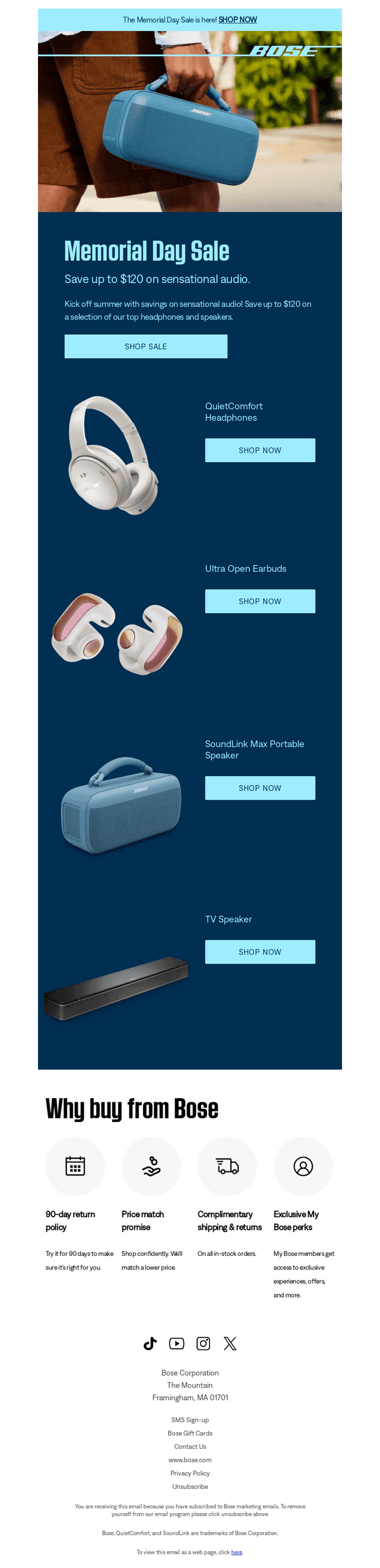Bose email from Fri, May 23, 2025