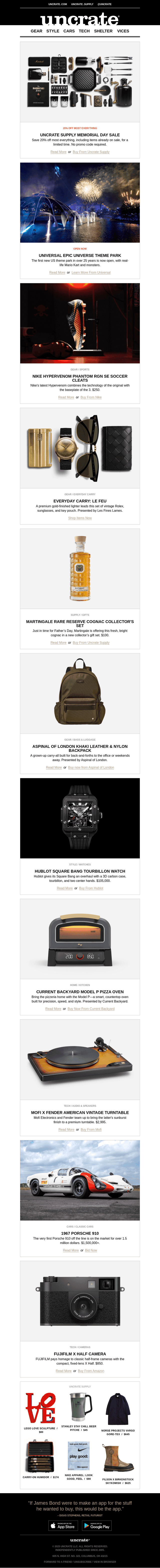 Uncrate email from Fri, May 23, 2025