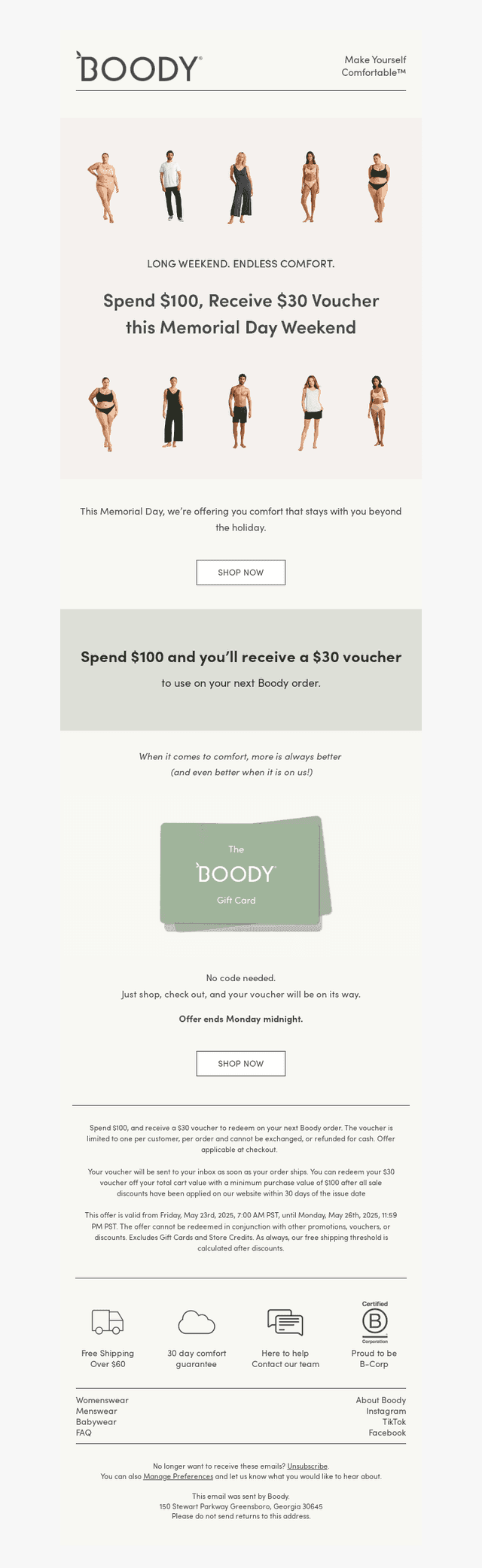 Spend $100, Receive $30 Voucher