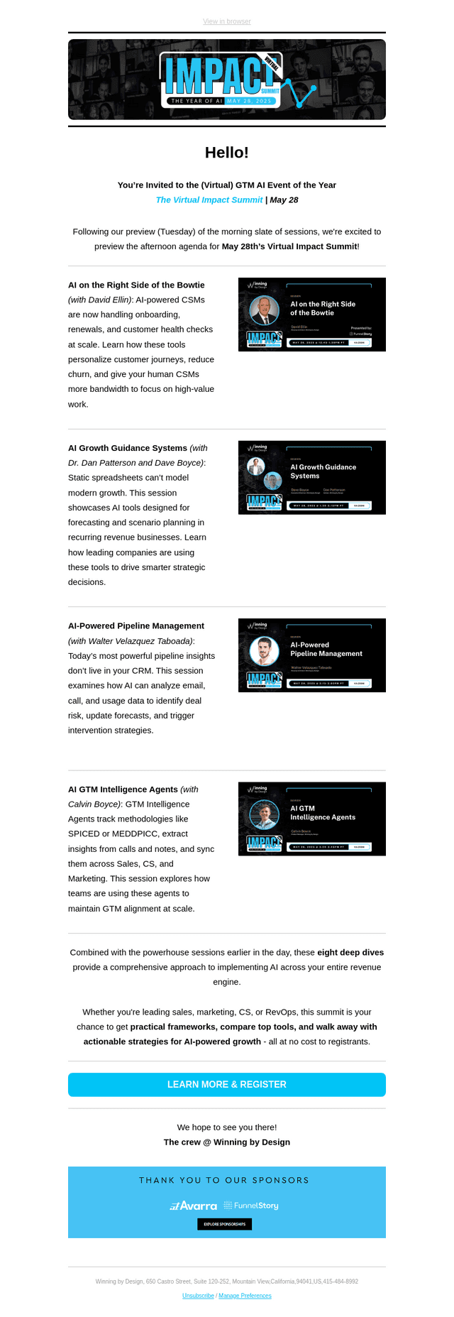 Winning by Design email from Fri, May 23, 2025