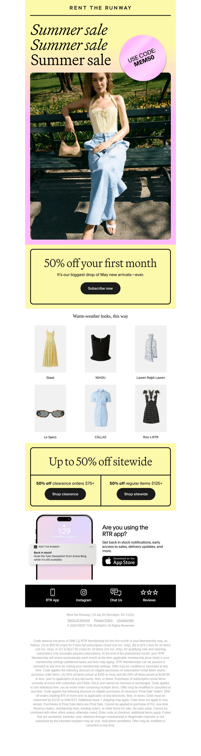 50% off 10 styles/mo