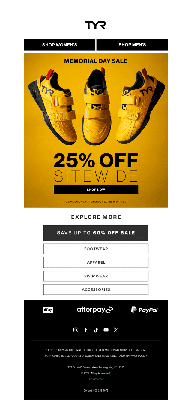 Enjoy 25% Off This Memorial Day Weekend