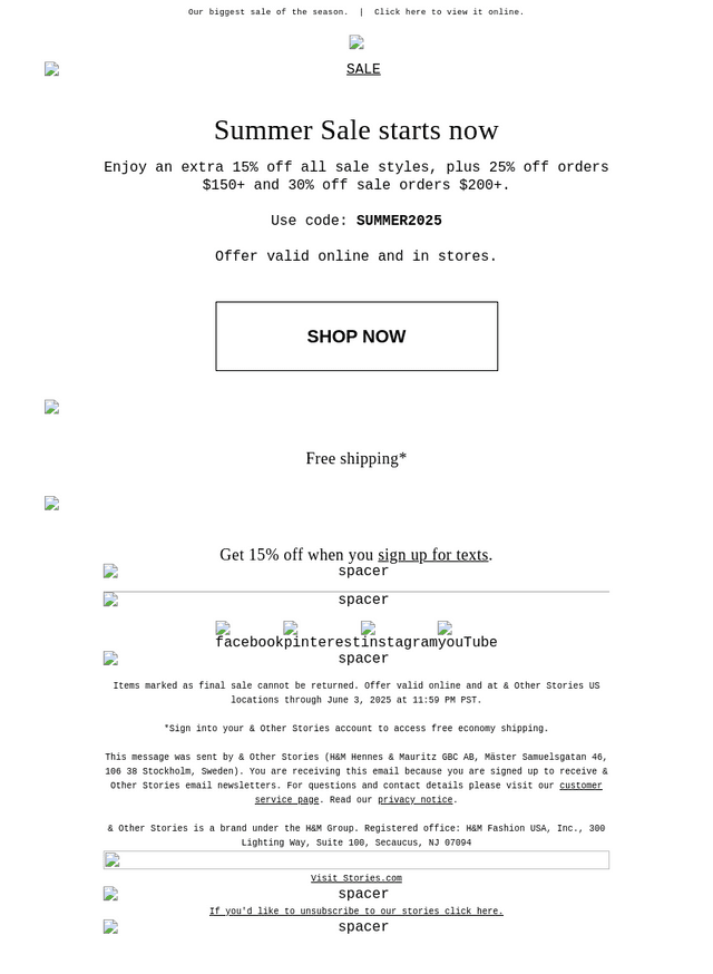 SALE: Extra 25% off $150+