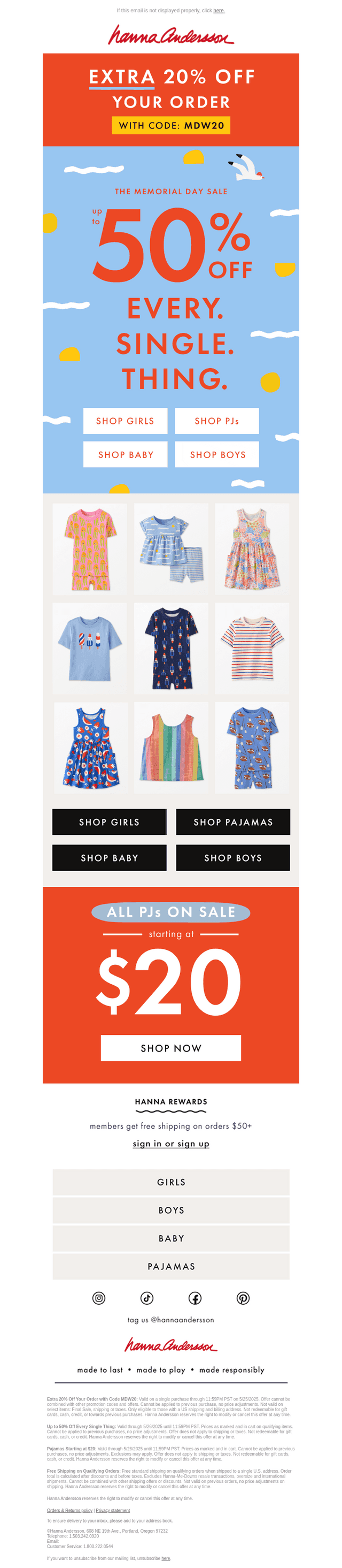 Surprise 🎉 EXTRA 20% Off + Up To 50% Off Everything