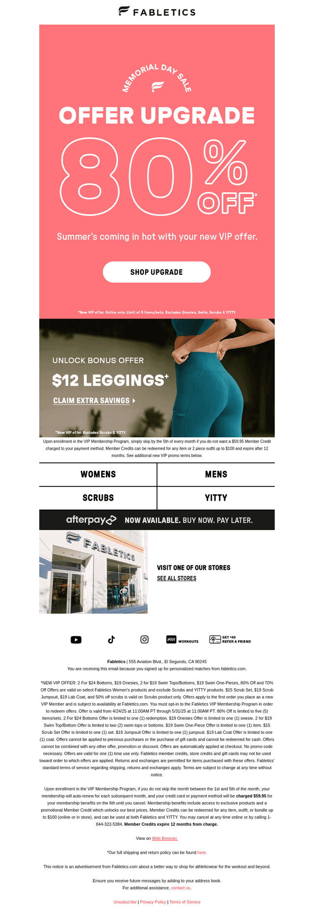 Fabletics email from Sat, May 24, 2025