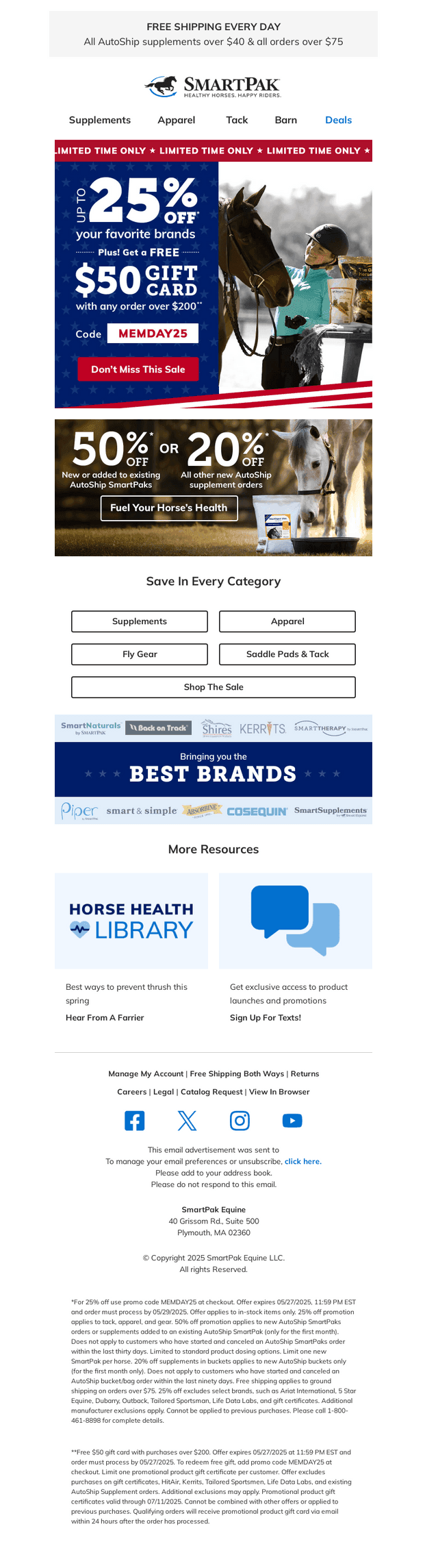 SmartPak Equine email from Sat, May 24, 2025