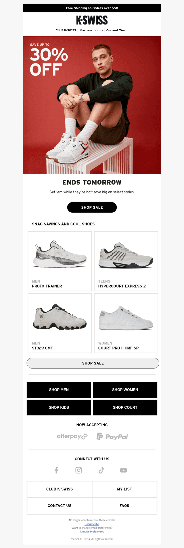 K-Swiss email from Sun, May 25, 2025
