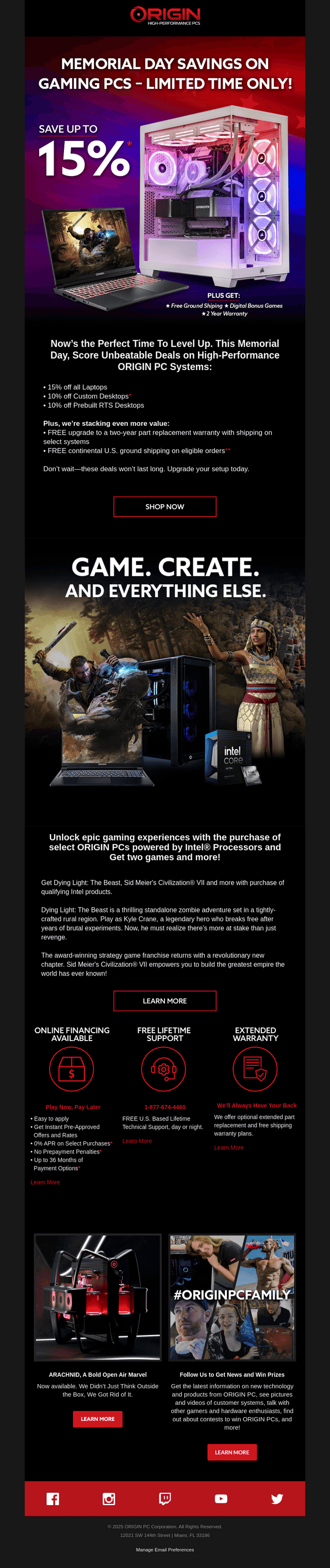 ORIGIN PC email from Sun, May 25, 2025