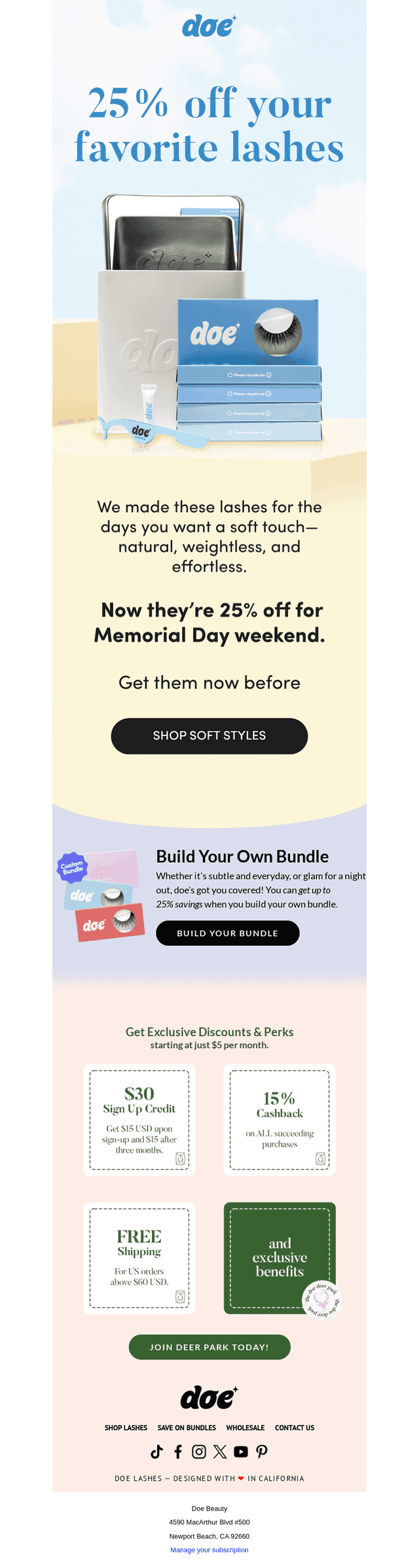 Doe Beauty email from Sun, May 25, 2025