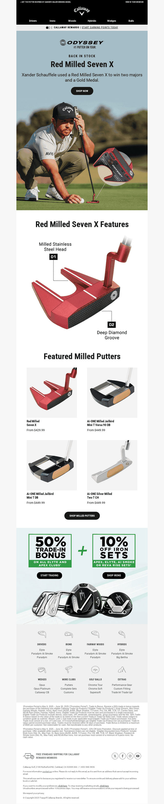 Callaway Golf email from Sun, May 25, 2025