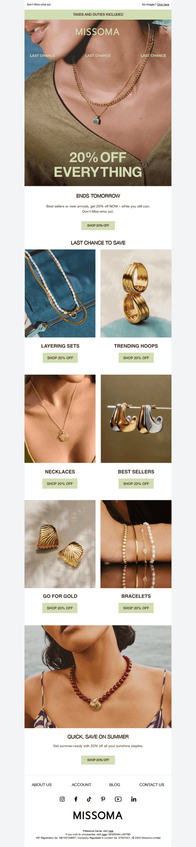 Last chance: 20% off EVERYTHING