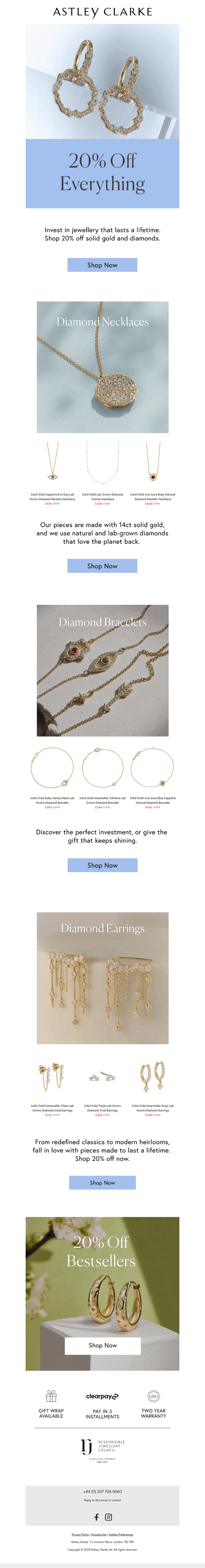 20% Off Solid Gold & Diamonds
