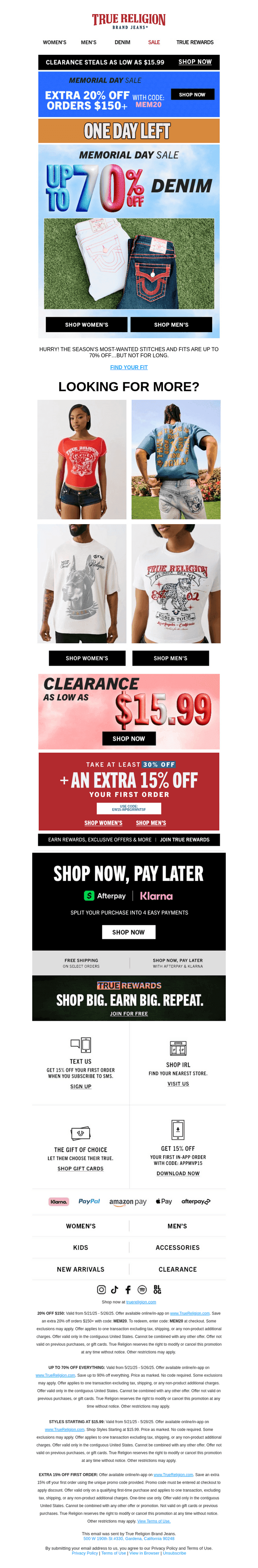 1-DAY LEFT: 70% OFF DENIM