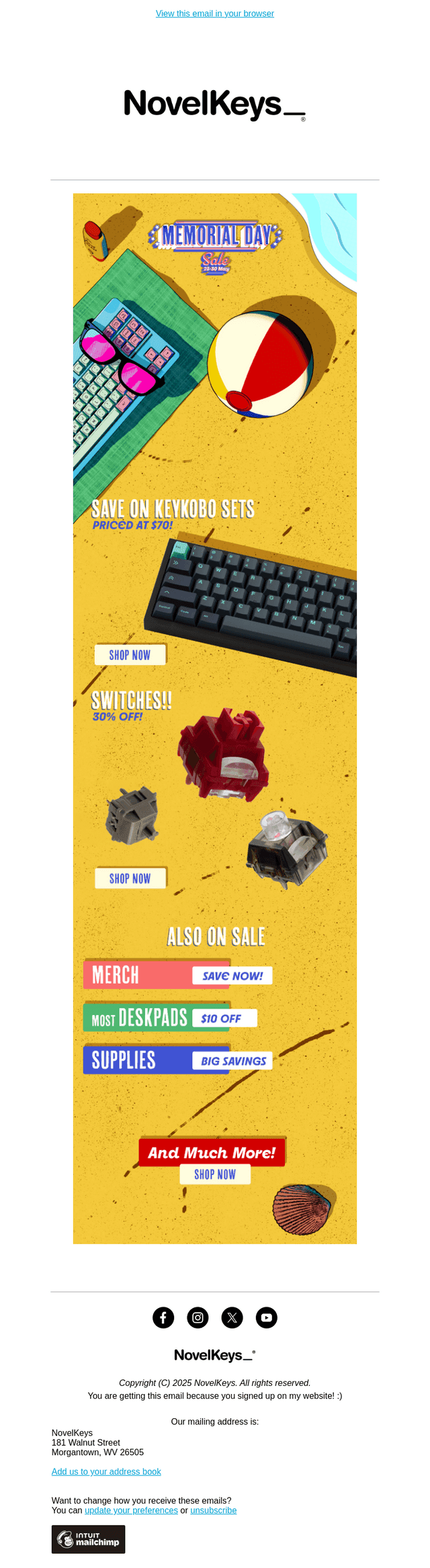 NovelKeys email from Mon, May 26, 2025
