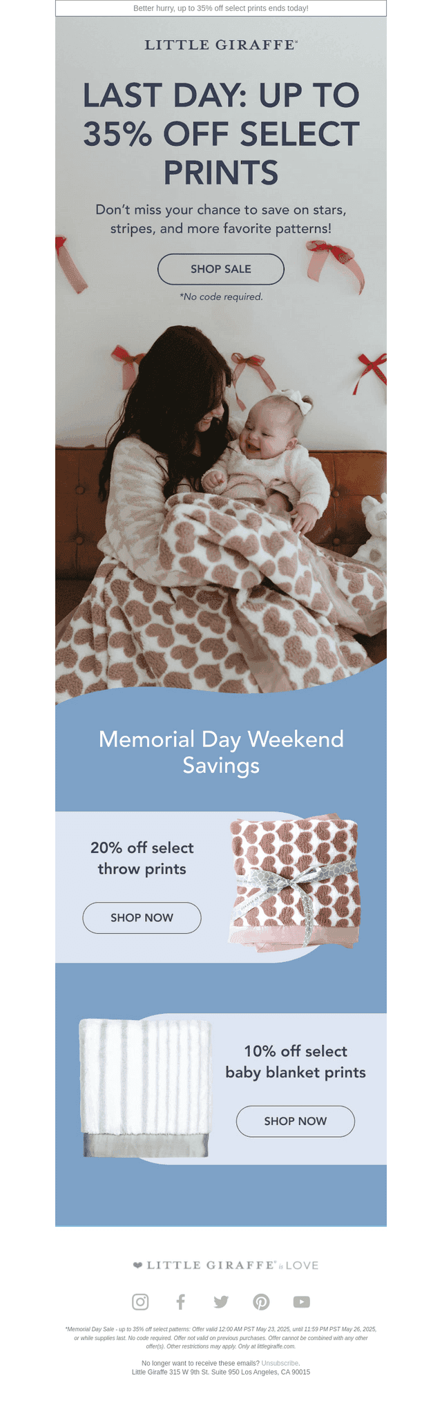 Little Giraffe email from Mon, May 26, 2025