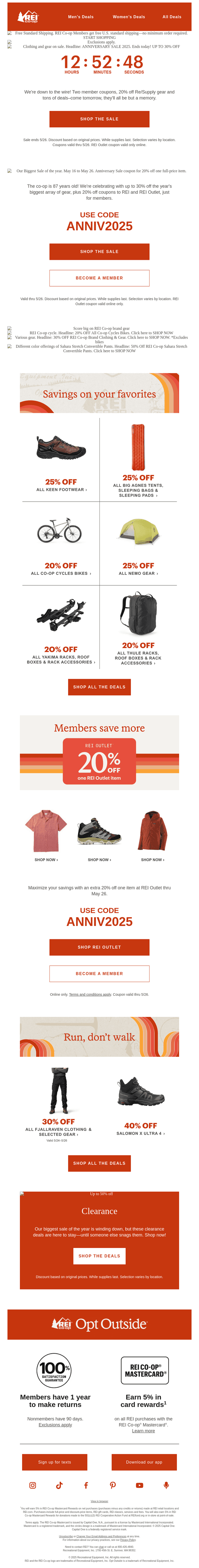 REI email from Mon, May 26, 2025