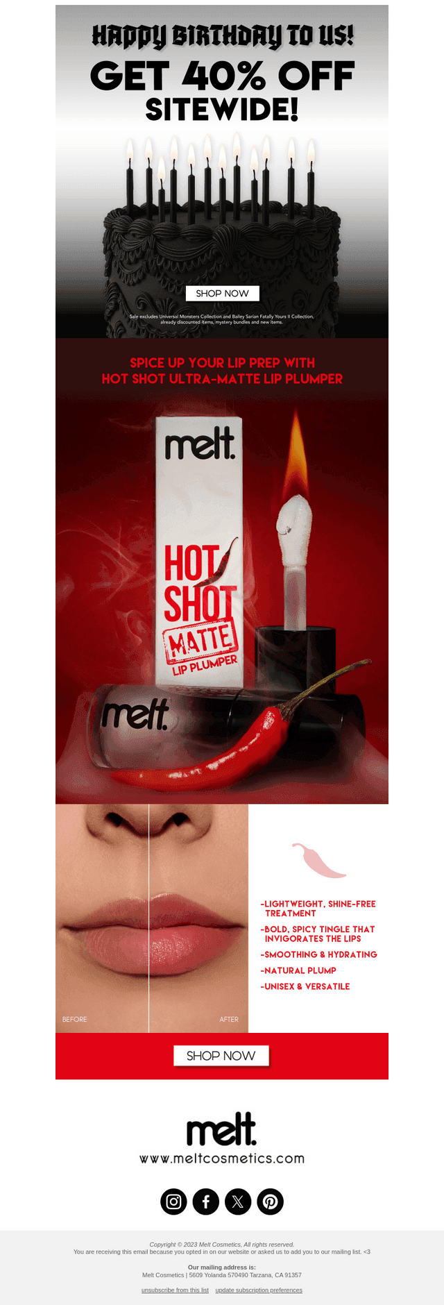 Melt Cosmetics email from Tue, May 27, 2025