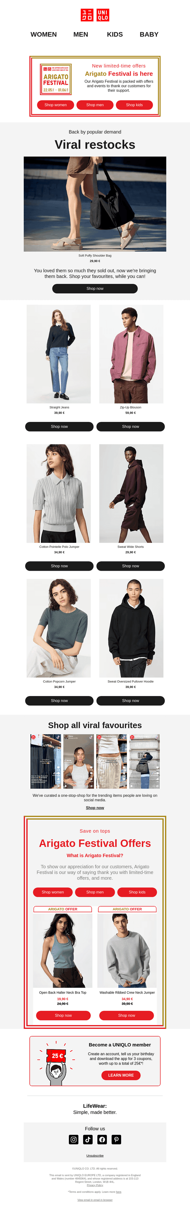 UNIQLO email from Tue, May 27, 2025