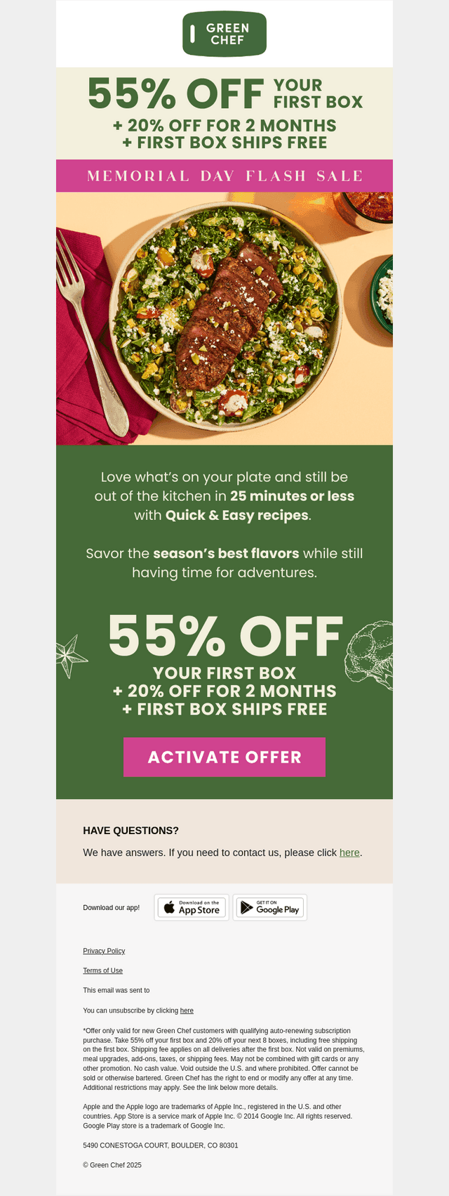 Green Chef email from Tue, May 27, 2025