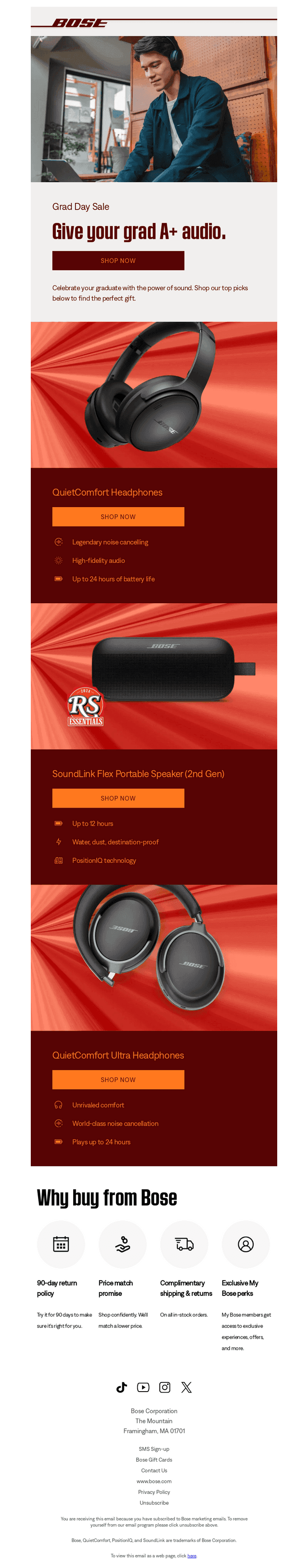 Bose email from Tue, May 27, 2025