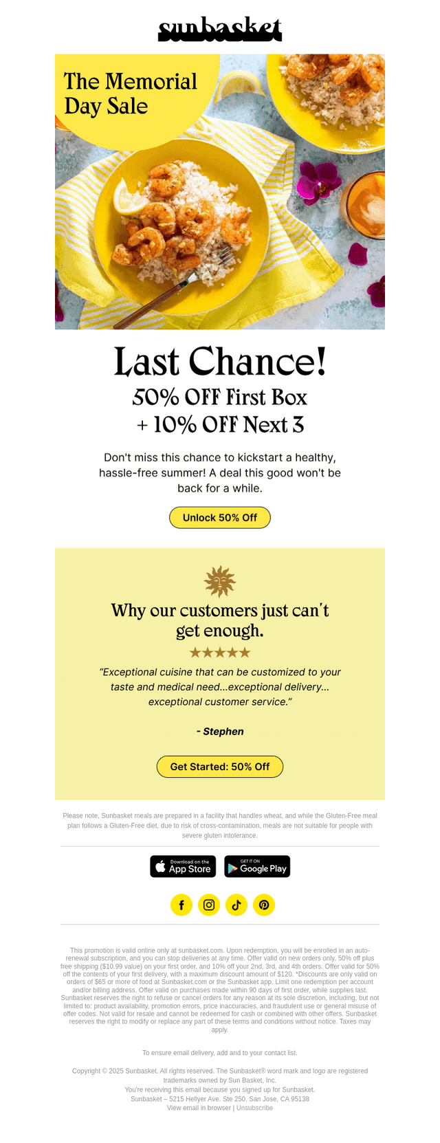 Sun Basket email from Tue, May 27, 2025