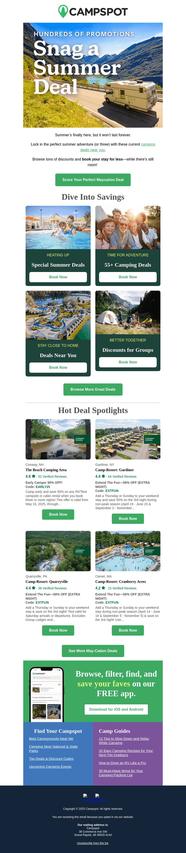🚨 SUMMER DEALS: Save on camping!