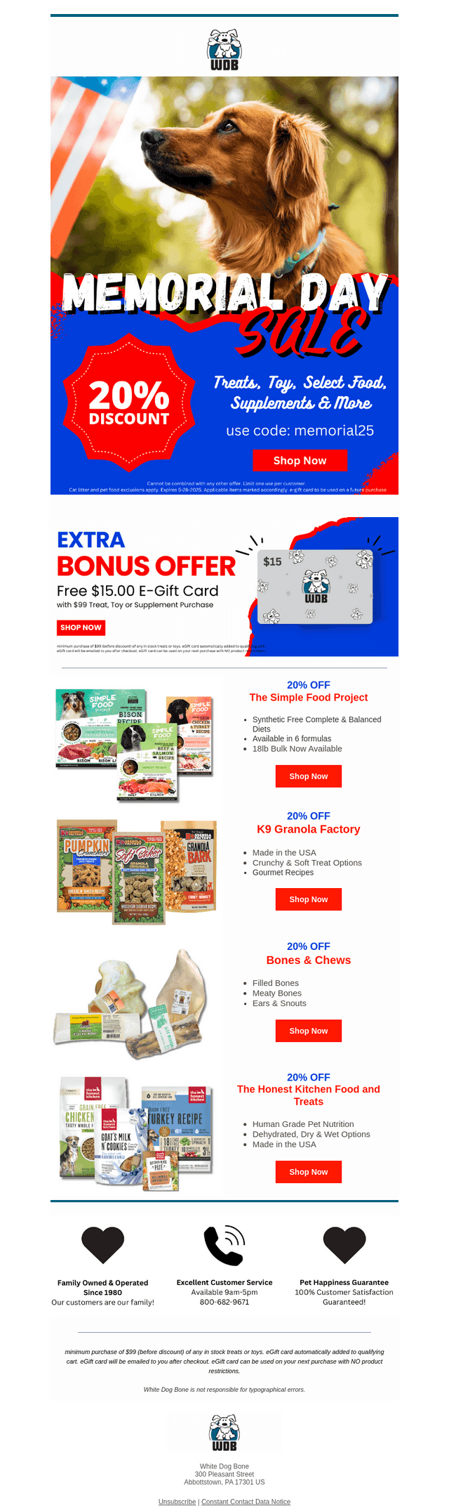 White Dog Bone email from Wed, May 28, 2025