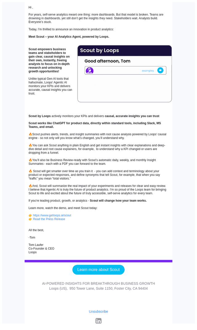 Loops email from Thu, May 29, 2025