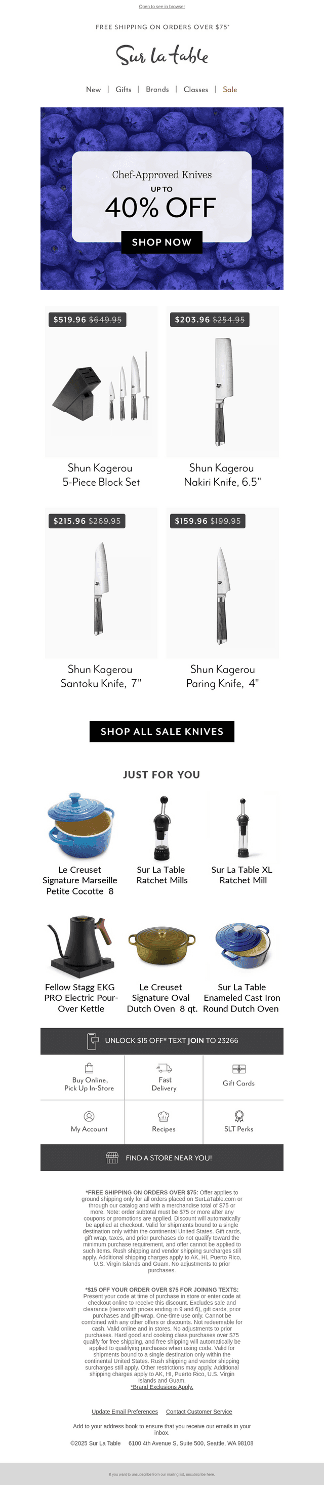 Sur La Table email from Thu, May 29, 2025