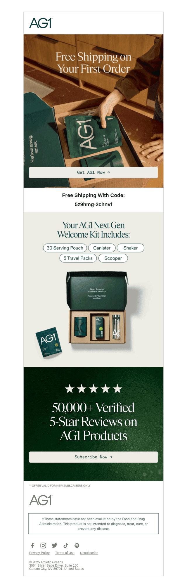 Athletic Greens email from Thu, May 29, 2025