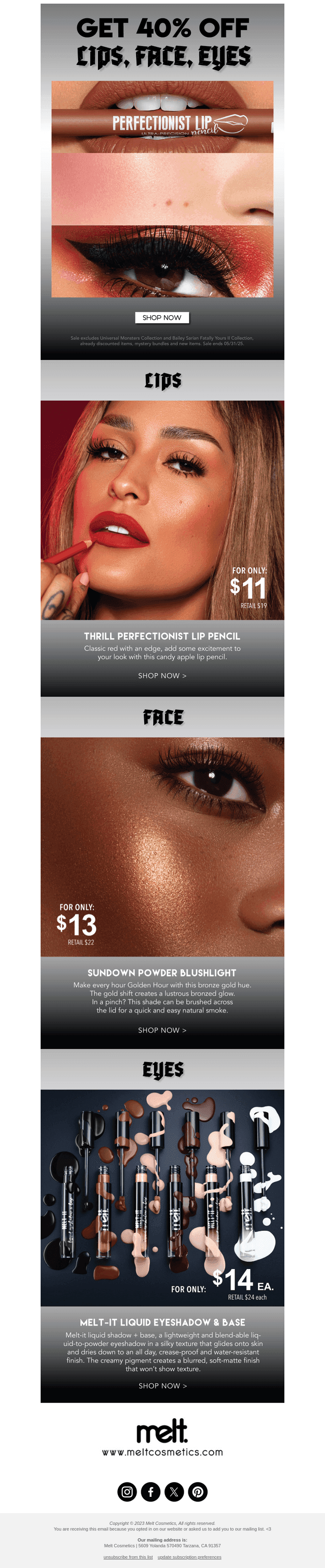 🎉 40% OFF LIPS, FACE, EYES 👄 😎 👀