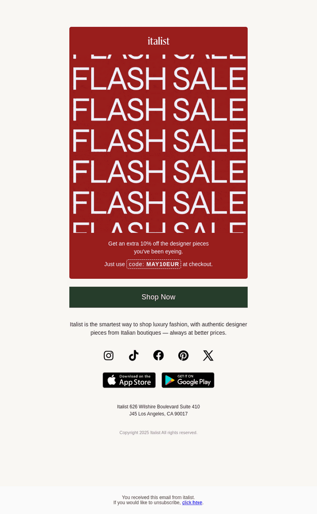 48 Hours Only: Extra 10% Off Everything