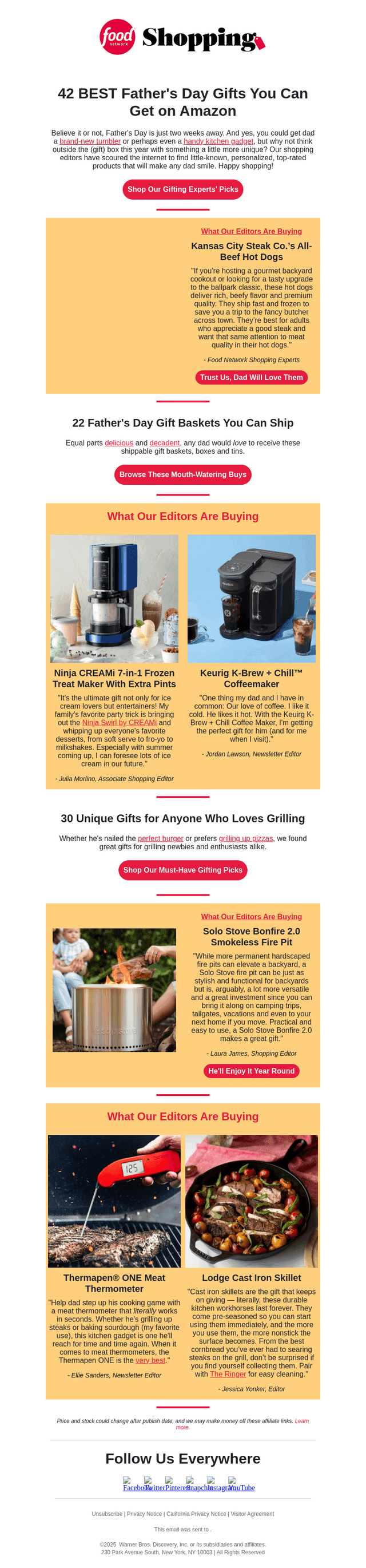 Food & Wine email from Sun, Jun 1, 2025