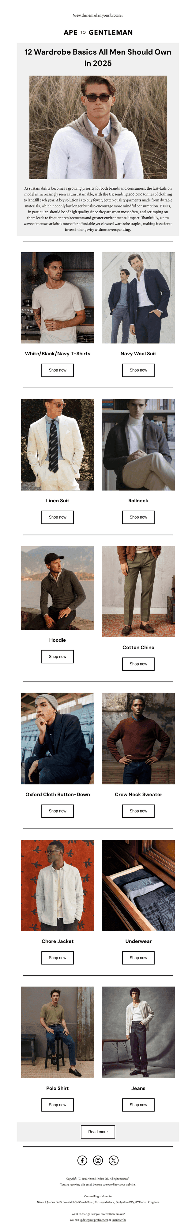 Wardrobe Basics All Men Should Own